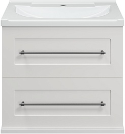 Misty Тумба с раковиной Марта 60 подвесная белая глянцевая – фотография-1